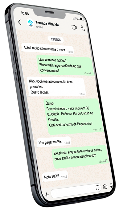 Conversa de IA fechando venda